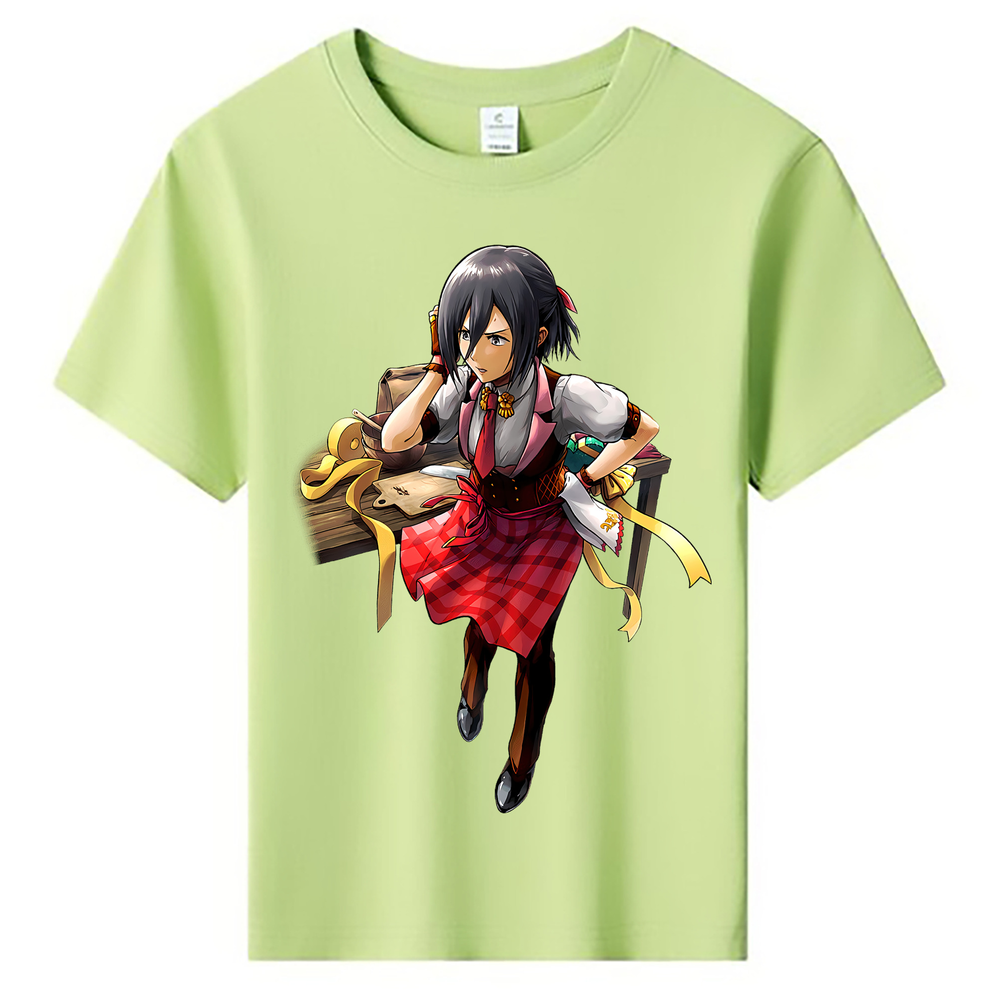 （画像用） 進撃の巨人 ミカサ·アッカーマン Attack on Titan Mikasa Ackerman 綿100％キッズTシャツ（フロントプリント）